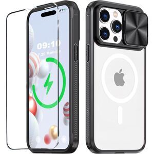 Iphone 15‎ Pro Clear Mag Safe Black-(3823